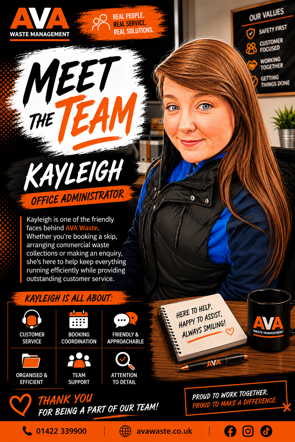 Kayleigh, Office Administrator at AVA Waste Management